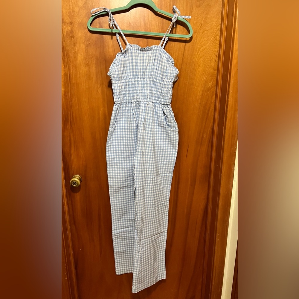 Sincerely Jules Blue Gingham Jumpsuit